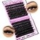 Yawamica Wispy Individual Lashes Clusters Fluffier Eyelash Extension 150D200D Thick Volume Eyelash Clusters 1420mm D Curly Lashes 240pcs DIY Lash Extension for Beginners Black