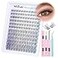 Newcally Natural Lash Clusters Kit Wispy Lash Extension Kit Cluster Eyelash Extension Ccurly Cluster Lashes Kit DIY Eyelash Extension Kit Natural Eyelash Clusters with Lash Bond and Seal by
