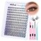 Newcally Natural Lash Clusters Kit Wispy Lash Extension Kit Cluster Eyelash Extension Ccurly Cluster Lashes Kit DIY Eyelash Extension Kit Natural Eyelash Clusters with Lash Bond and Seal by