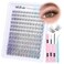 Newcally Natural Lash Clusters Kit Wispy Lash Extension Kit Cluster Eyelash Extension Ccurly Cluster Lashes Kit DIY Eyelash Extension Kit Natural Eyelash Clusters with Lash Bond and Seal by