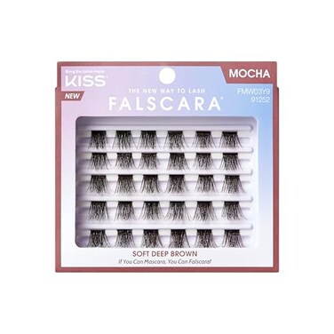 FALSCARA Falscara False Eyelashes Lash Extension Kit Brown Style Mocha 10mm12mm14mm Natural Volume Eyelash Clusters Waterproof Stackable reusable ValuePriced Multipack 24 Lash Clusters
