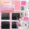Qiveaory DIY Lash Extension Kit with 684pcs Lashes Clusters1X2X Magnification Compact Mirror with LightLash Bond and SealEyelash Remover Tweezers Applicator Mascara Brush506080100D