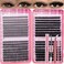 RITALASH Lash Clusters Kit for Beginners Eyelash Clusters Kit Lashes Clusters Kit Cluster Lashes Pestaas Postizas Naturales with Lash BondSealLash TweezersBrush 640pcs 20D40D60D80D Kit916mm