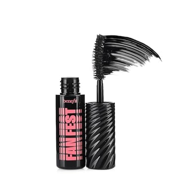 Benefit Fan Fest Mascara Fanning Volumizing Mascara Travel Size 014 Fluid Ounces Hyper Black UNBOXED
