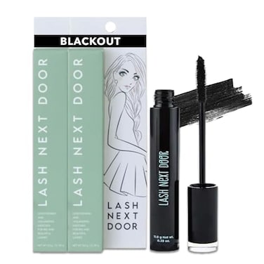 LASH NEXT Lash Next Door Blackout Water Resistant Mascara by Brooklyn Bailey Volume and Length Smudge Proof No Clump Eye Makeup for Women 2Pack 039 oz Each