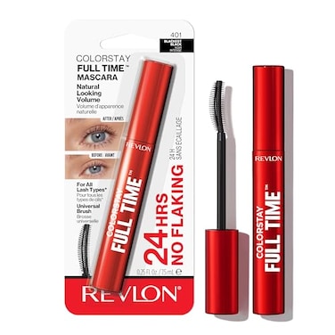 REVLON Revlon ColorStay Full Time Mascara Volumizing Eye Makeup 24 Hour Wear SmudgeProof NonClumping and FlakeFree Formula 401 Blackest Black