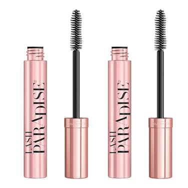 L'Oreal Paris LOreal Paris Makeup Voluminous Lash Paradise Mascara Voluptuous Volume Intense Length Feathery Soft Full Lashes No Flaking No Smudging No Clumping Black Brown 2 Count Packaging May Vary