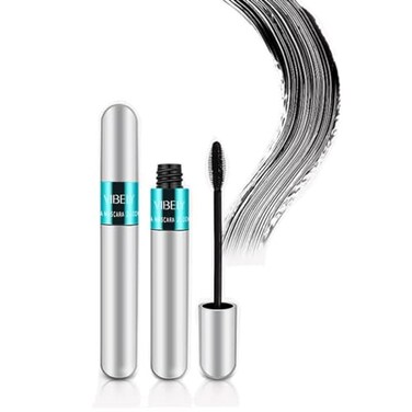 KUNSHNBEI 2 in 1 Mascara for VIBELY 5x Longer Waterproof Lash Cosmetics Mascara for Natural Lengthening Thickening Effect No Clumping