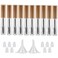 GTHER 10PCS 10ML Empty Mascara Tube Bottle with Eyelash Wand Rubber Inserts Funnels Set for Castor OilEyelash Growth Oil DIY Mascara Eyelash Cream Container with Cap Matte Gold