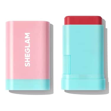 SHEGLAM Glass Glow Blush Stick Cream for Cheek and Lip Waterproof Hydrating Tinted Solid Moisturizer Blendable Natural Grow Nude Face Blush MakeupCherry Express