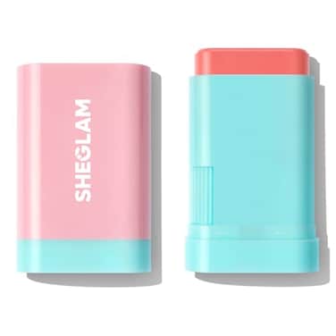 SHEGLAM Glass Glow Blush Stick Cream for Cheek and Lip Waterproof Hydrating Tinted Solid Moisturizer Blendable Natural Grow Nude Face Blush MakeupStunner