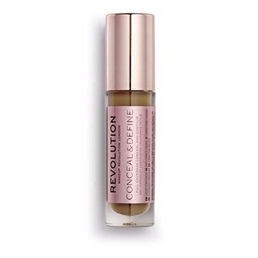 Makeup Revolution Conceal Define Concealer Full Coverage Makeup Concealer Matte Finish Long WearFor Dark or Deep Skin Tones Vegan C132 4ml