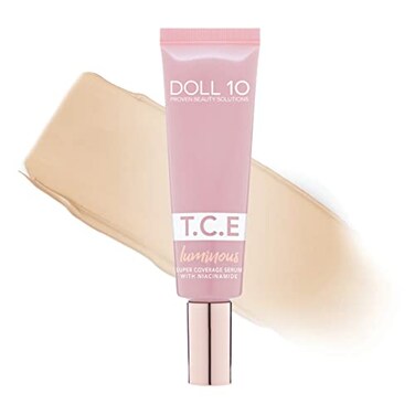 DOLL 10 Doll 10 TCE Luminous Super Coverage Serum with Niacinamide Full Coverage Tinted Foundation Makeup Light