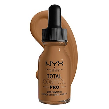 NYX PROFESSIONAL MAKEUP Total Control Pro Drop Foundation SkinTrue Buildable Coverage Nutmeg