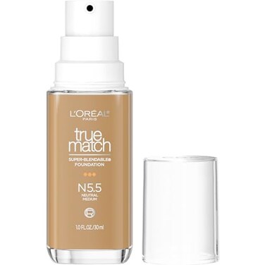 L'Oreal Paris LOreal Paris True Match SuperBlendable Foundation Medium Coverage Liquid Foundation Makeup N55 Medium 1 Fl Oz