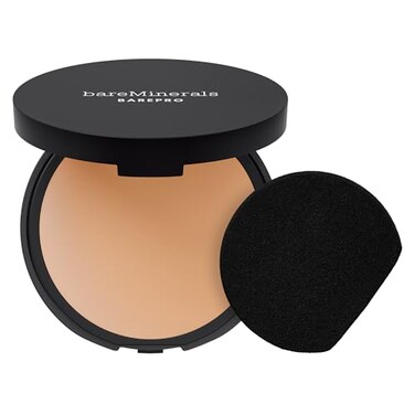 bareMinerals Barepro 24HR SkinPerfecting Powder Foundation Matte Pressed Powder Foundation Full Coverage with PlantBased Squalene Oil Control Vegan Light 27 Neutral