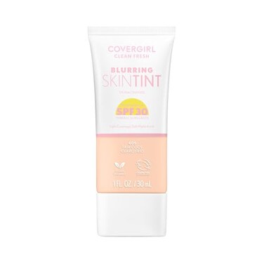 COVERGIRL Clean Fresh Blurring Skin Tint with SPF 30 405 Fair Cool Liquid Foundation Soft Matte Finish Smooths Brightens Blurs Pores Mineral Sunscreen Vegan Formula