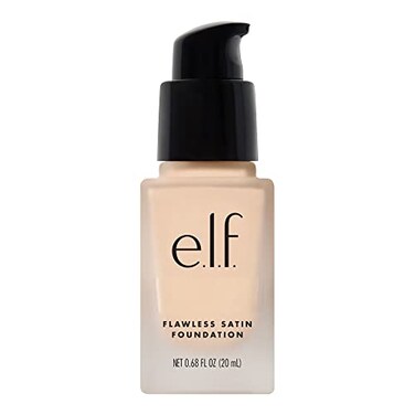 e.l.f. elf Flawless Satin Foundation Lightweight Medium Coverage SemiMatte Finish Vegan CrueltyFree Snow 068 Fl Oz 20mL