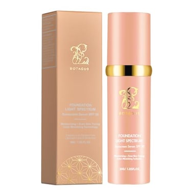 Botagus Match Cosmetics Foundation 4 in 1Light Spectrum4 in 1 Cosmetics Foundation Liquid with SPF 50 Concealer Cosmetic Lightweight Makeup Longwearing Waterproof for Makeup