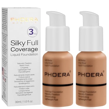 Hilareco PHOERA Foundation PHOERA Matte Liquid FoundationPHOERA Makeup for Women PHOERA Foundation Full Coverage Concealer 30ml 24HR Matte Oil Control Concealer 107 Hone2