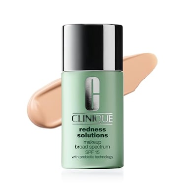 Clinique Redness Solutions Liquid Foundation Makeup Broad Spectrum SPF 15 With Probiotic Technology For RednessProne Skin Medium Coverage Natural Finish Calming Fair