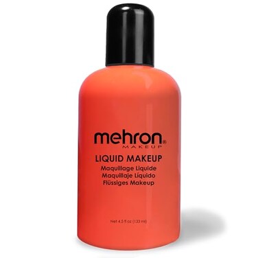 Mehron Makeup Liquid Makeup Face Paint and Body Paint Perfect for Halloween Cosplay I Air Brush Compatible 45 oz 133 ml Glow Orange