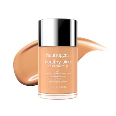 Neutrogena Healthy Skin Liquid Foundation Makeup with Broad Spectrum SPF 20 Sunscreen Lightweight Medium Coverage Makeup with Sunscreen and ProVitamin B5 Soft Beige 350C 1 fl oz