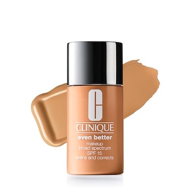 Clinique Even Better Makeup Liquid Foundation SPF 15 With Vitamin C For Dry Oily Combination Skin Types Medium Coverage Natural Finish Evens Skin Tone Reduces Dark Spots Latte 1 Fl Oz