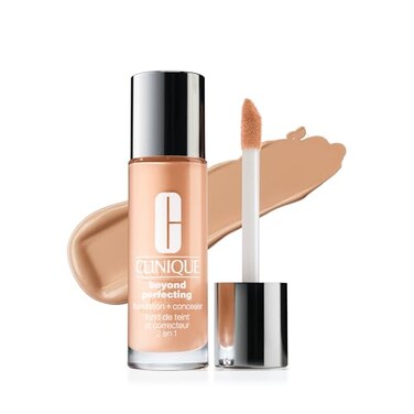 Clinique Beyond Perfecting Lightweight Liquid Foundation Concealer For Dry Combination to Oily Skin Types Full Coverage Natural Matte Finish Vanilla 1 Fl Oz
