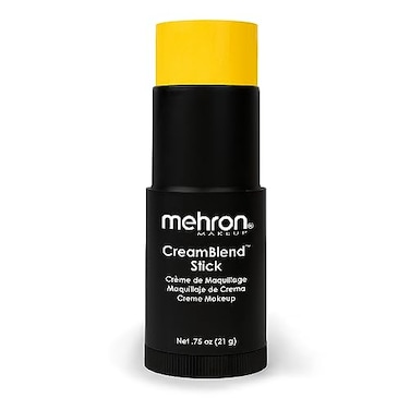 Mehron Makeup CreamBlend Stick Face Paint Body Paint Foundation Cream Makeup Perfect for Halloween 75 oz Yellow Made in the USA