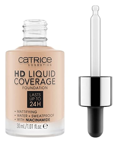 Catrice Cosmetics Catrice HD Liquid Coverage Foundation 24H Wear Matte Finish High Coverage Waterproof Formula with Niacinamide Vegan Cruelty Free 030 Sand Beige