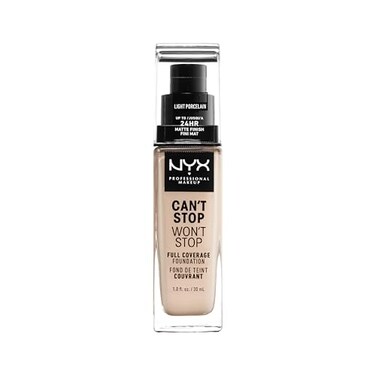 NYX PROFESSIONAL MAKEUP Cant Stop Wont Stop Foundation 24h Full Coverage Matte Finish Light Porcelain