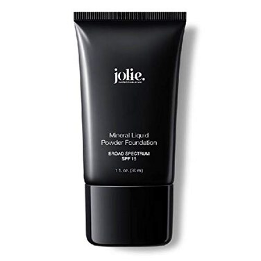 JOLIE. IMPECCABLE Jolie Liquid Powder Mineral Foundation Super Silky Hydrating OilFree Makeup SPF 15 Mineral Sunscreen Primer Vitamins A C E Antioxidants For All Skin Types Cameo Beige
