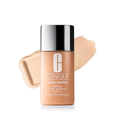Clinique Even Better Makeup Liquid Foundation SPF 15 With Vitamin C For Dry Oily Combination Skin Types Medium Coverage Natural Finish Evens Skin Tone Reduces Dark Spots Bone 1 Fl Oz