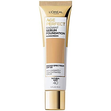 L'Oreal Paris LOreal Paris Age Perfect Radiant Serum Foundation with SPF 50 Natural Buff 1 Ounce