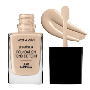 wet n wild Photo Focus Dewy Liquid Foundation Makeup Shell Ivory Packaging may vary