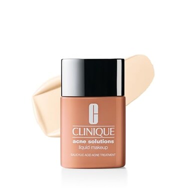 Clinique Acne Solutions Liquid Foundation Makeup With Salicylic Acid For Dry Combination to Oily Skin Types Medium Coverage Natural Matte Finish Alabaster 10 Fl Oz