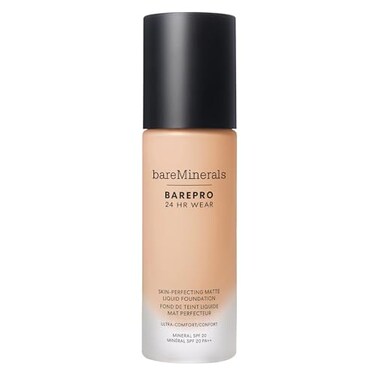 bareMinerals bareminerals Barepro 24HR Wear Matte Liquid Foundation Mineral SPF 20 Full Coverage Foundation Makeup for Mature Skin OilFree Vegan