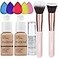 Hilareco 2 Pack PHOERA Foundation Buff Beige 104 and Face PrimerLiquid Full Coverage Foundation SetFoundation Brush Powder Brush5 Makeup Sponge24HR Matte Oil Control Concealer 104 Buff Beige
