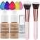 Hilareco 2 Pack PHOERA Foundation Buff Beige 104 and Face PrimerLiquid Full Coverage Foundation SetFoundation Brush Powder Brush5 Makeup Sponge24HR Matte Oil Control Concealer 104 Buff Beige