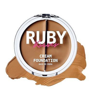 Ruby Kisses 3D Face Creator Cream Foundation Concealer 12 Hours Long Lasting Medium to Full Coverage NonGreasy Ideal for Makeup Contour Palette Level 8