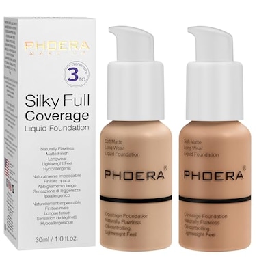 Hilareco PHOERA Foundation PHOERA Matte Liquid FoundationPHOERA Makeup for Women PHOERA Foundation Full Coverage Concealer 30ml 24HR Matte Oil Control Concealer 104105Buff Beige Sand