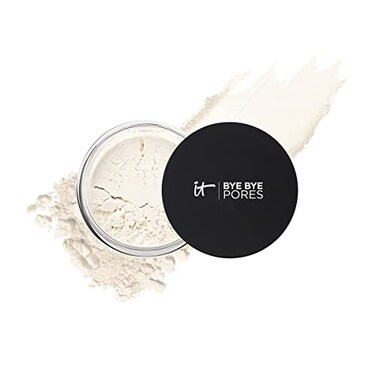 IT Cosmetics Bye Bye Pores Poreless Finish Loose Setting Powder Makeup Translucent Blurring Face Powder for All Skin Tones with Peptides Silk Collagen Antioxidants 023 oz