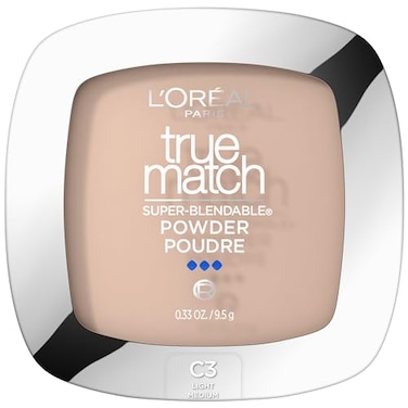 L'Oreal Paris LOreal Paris True Match Super Blendable Oil Free Foundation Powder C3 Light Medium 033 oz Packaging May Vary
