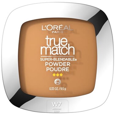 L'Oreal Paris LOreal Paris True Match Super Blendable Oil Free Foundation Powder W7 Medium Deep 033 oz Packaging May Vary