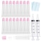 AMORIX 50PCS Lip Gloss Tubes 20ml Pink Cap Lip Gloss Containers Empty Lip Balm Tubes Refillable Cosmetic Squeeze Lipgloss Tubes 2 x 20ml Syringes Tag Labels for DIY Lip Gloss Glitter