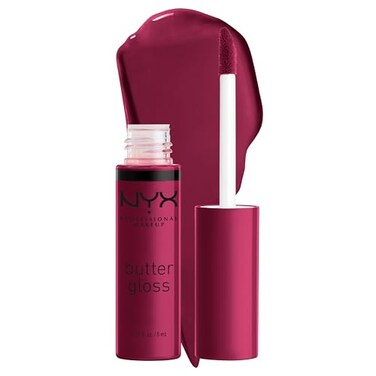 NYX PROFESSIONAL MAKEUP Butter Gloss NonSticky Lip Gloss Devils Food Cake Deep Plum