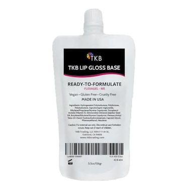 TKB Trading, TKB Lip Gloss Base Flexagel ME Clear Lip Gloss Base for DIY Lip Gloss ReadyToFormulate Moisturizing High Shine Crystal Clear Vegan Gluten and Cruelty free Made in USA 55oz 156g