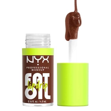 NYX PROFESSIONAL MAKEUP Fat Oil Lip Drip Moisturizing Shiny and Vegan Tinted Lip Gloss Livin the Cream Dusty Brown