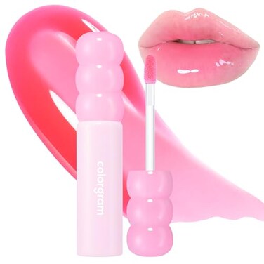 COLORGRAM FRUITY GLASS GLOSS 03 GIGGLE STRAWBERRY NonSticky Glossy Lip Tint with GlassLike Shine LongLasting Hydrating Lip Gloss for Smooth Plump Lips